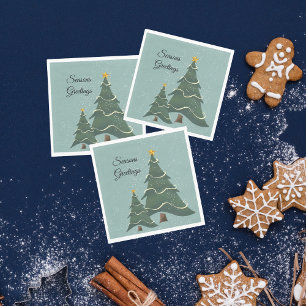 l Green  Blue Whimsical Christmas Design Napkin