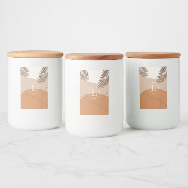 L - Initial Monogram Letter L Abstract Design Food Label (Bottles)