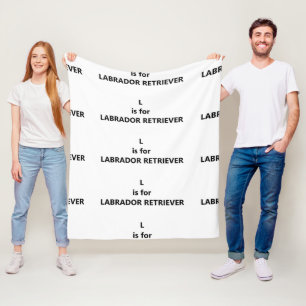 l is for lab fleece blanket