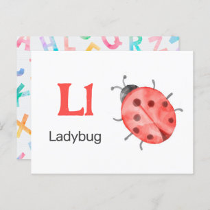 L is for Ladybug - Alphabet Flash Card