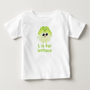 L is for LETTUCE Green Veggie Alphabet L  Baby T-Shirt