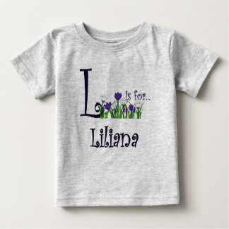 L is for Liliana Cute Spring Flowers T-shirt