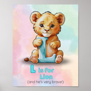 L is for Lion – Alphabet Print for Nursery