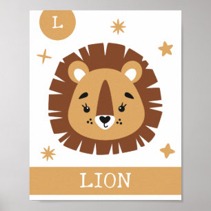 L is for Lion, Nursery, Bedroom, Kids' Wall Art