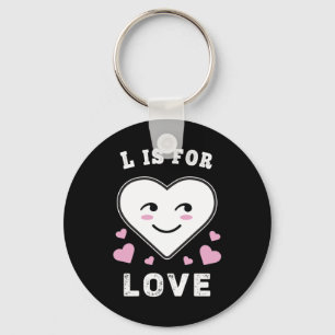 L Is For Love Birthday Valentine's Day I Love You Key Ring