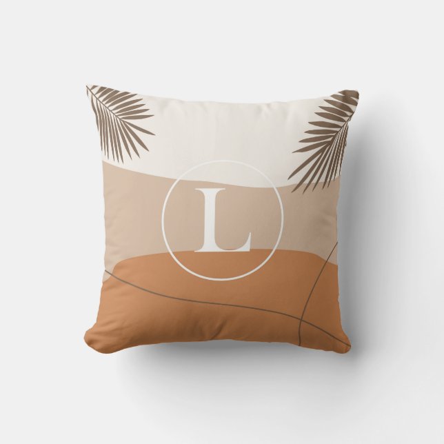 L - Lnitial Monogram Letter L Abstract Design Thro Cushion (Front)