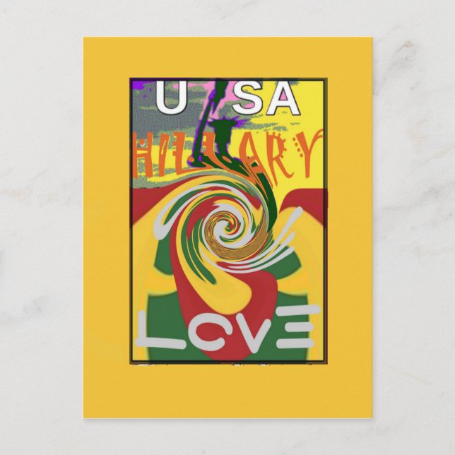 l Love Hillary USA President Stronger Together red Postcard (Front)