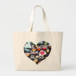 l LOVE SEA GLASS Large Tote Bag