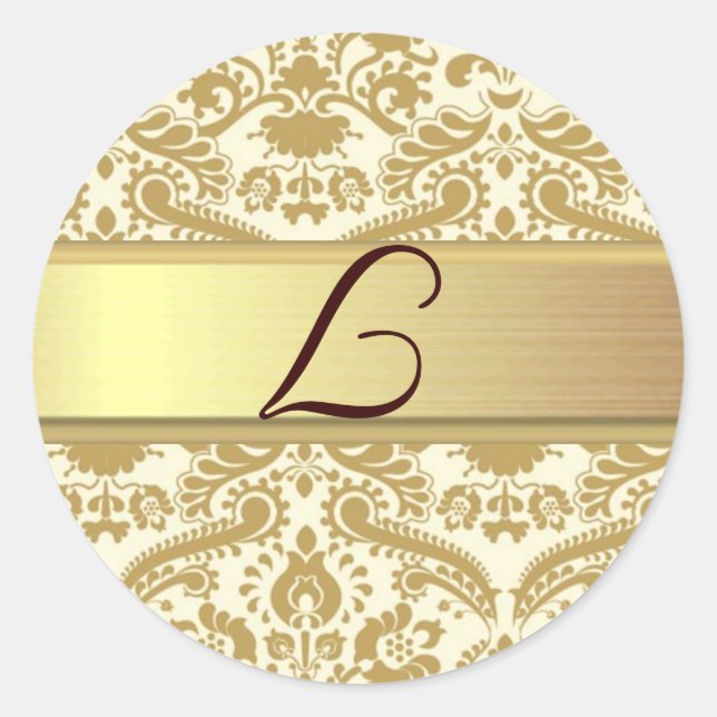 L Monogram Classic Round Sticker (Front)