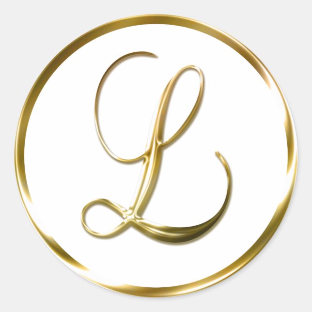 L Monogram Faux Gold Envelope Or Favour Seal (Front)