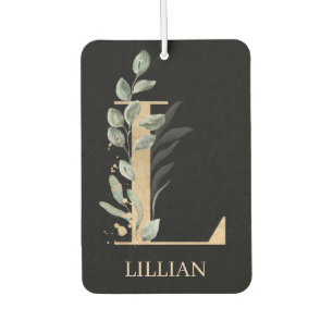 L Monogram Floral Personalised Air Freshener