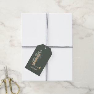 L Monogram Floral Personalised Gift Tags