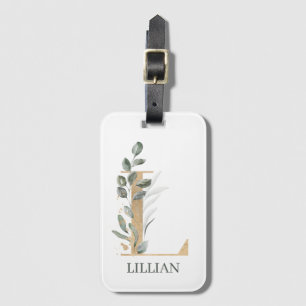 L Monogram Floral Personalised Luggage Tag