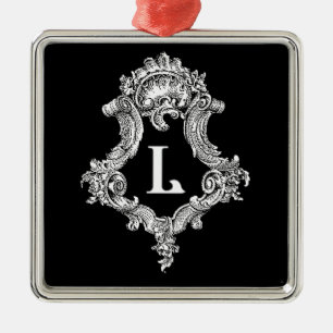L Monogram Initial Metal Tree Decoration