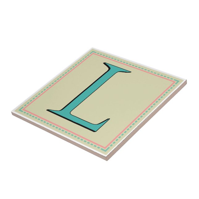 L MONOGRAM LETTER CERAMIC TILE (Side)