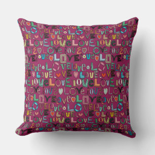 l o v e LOVE pink Cushion