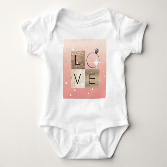 L-o-v-e Tiles Baby Bodysuit (Front)