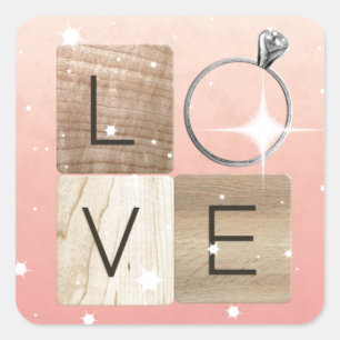 L-o-v-e Tiles Square Sticker