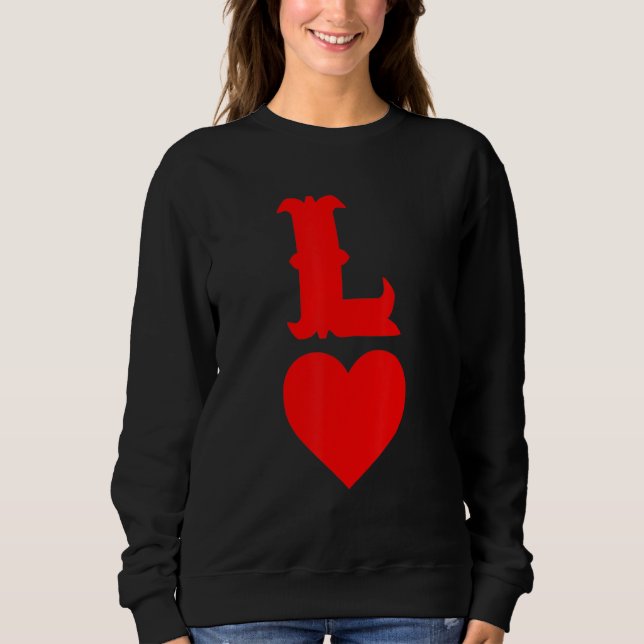 L Of Hearts Love Couples Valentines Day Gifts For  Sweatshirt (Front)