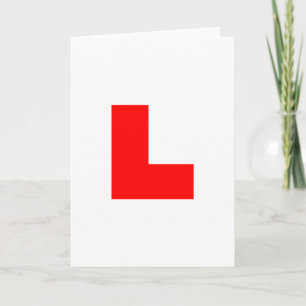 L PLATE GREETING CARD