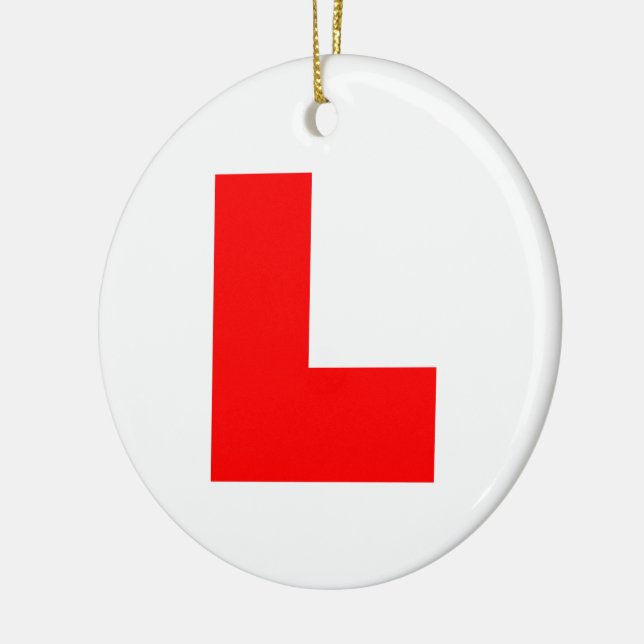 L-Plate Learner Driver / Bachelorette Hen Night Ceramic Ornament (Left)