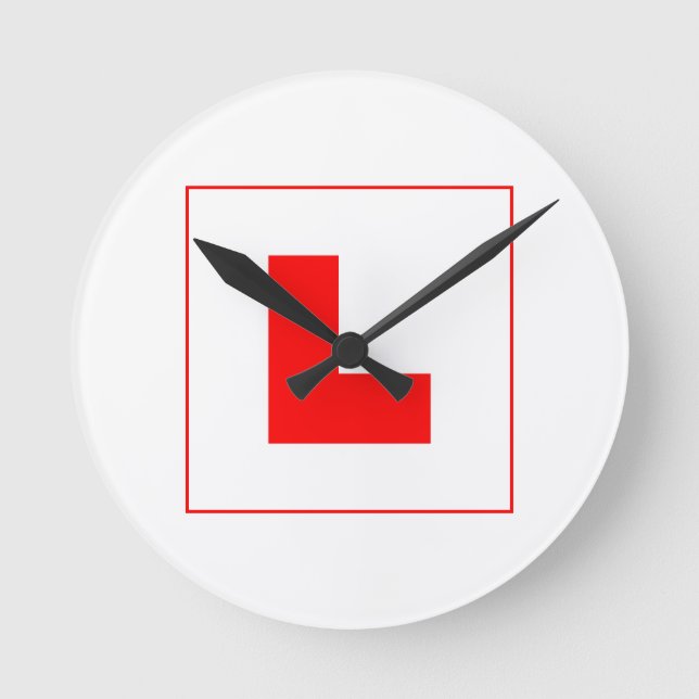L-Plate Learner Driver / Bachelorette Hen Night Round Clock (Front)