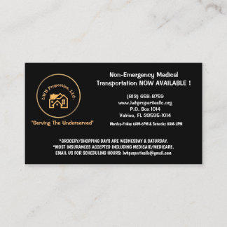 L.W.H. Properties, LLC calling business card