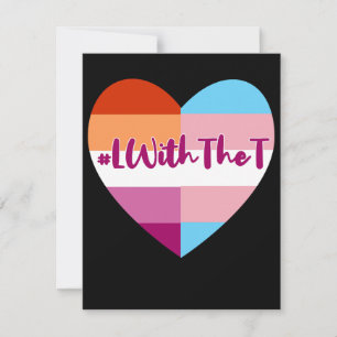 L With The T - lesbians support trans rights LGBTQ Holiday Card