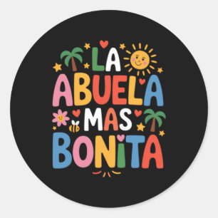 La Abuela Mas Bonita Grandma Spanish Classic Round Sticker