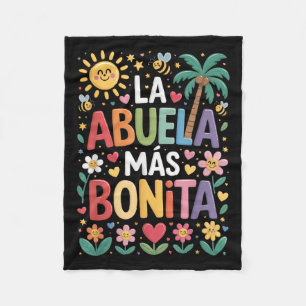 La Abuela Más Bonita Mum Cute Abuela Grandma Mothe Fleece Blanket
