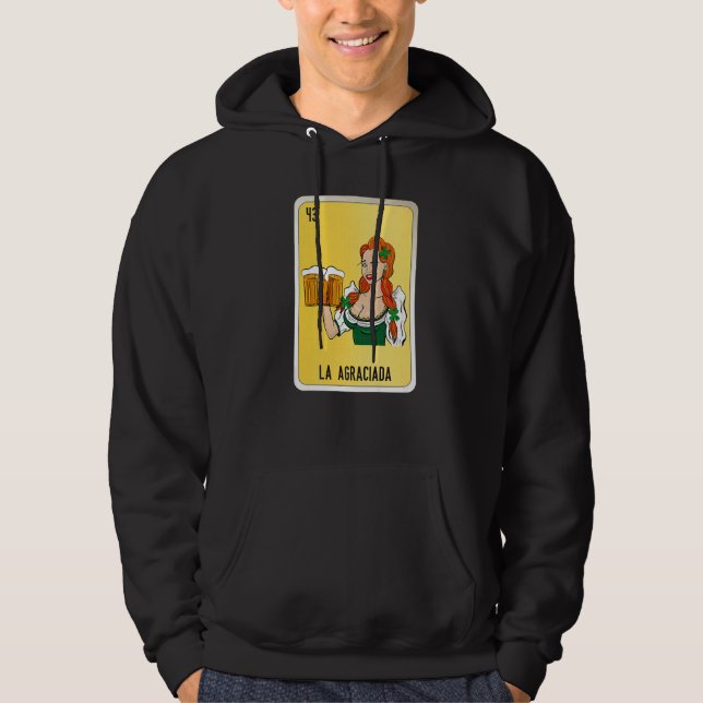 La Agraciada Mexican Slang Lottery Bingo Cards   Hoodie (Front)