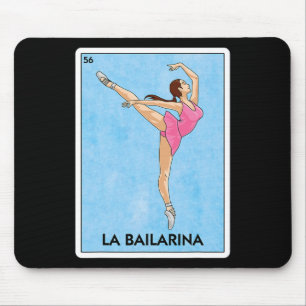 La Bailarina Mexican Card Game - Cute Ballerina Gi Mouse Pad