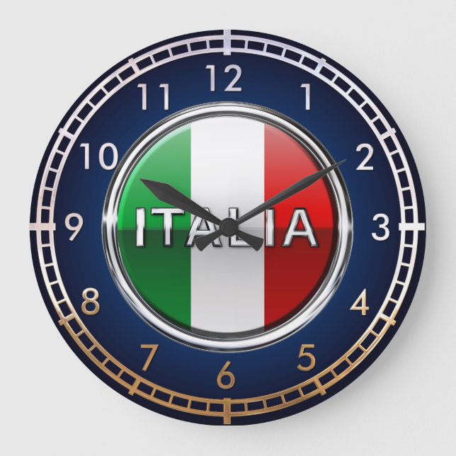 La Bandiera - The Italian Flag Large Clock (Front)