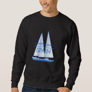 La Barrosa Beach Spain Nautical Sailboat Boating Sweatshirt