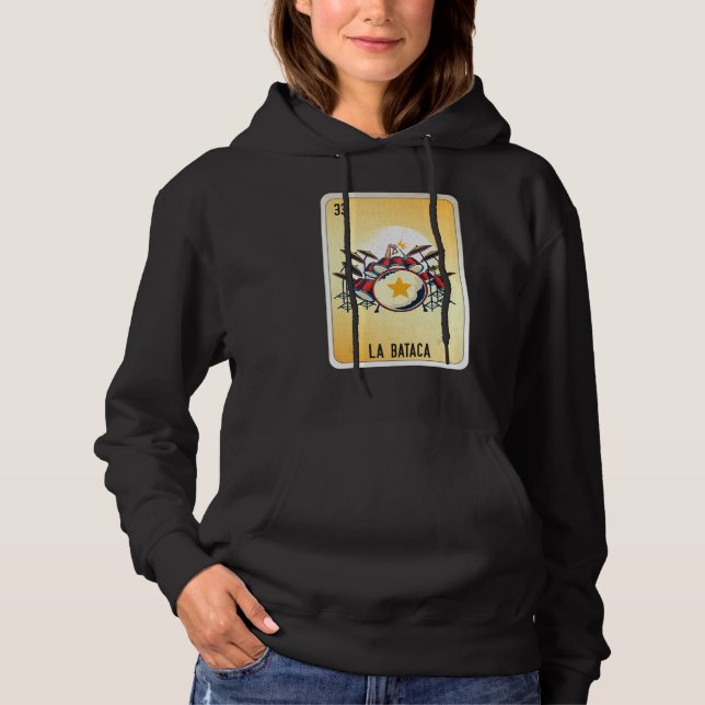 La Bataca Mexican Slang Lottery Bingo Cards Hoodie (Front)