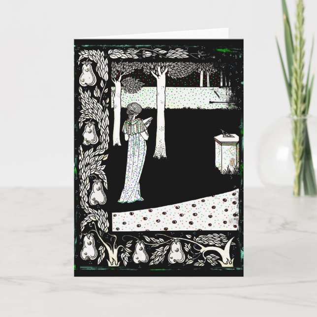 La Beale Isolde Reading in the Garden Card (Front)
