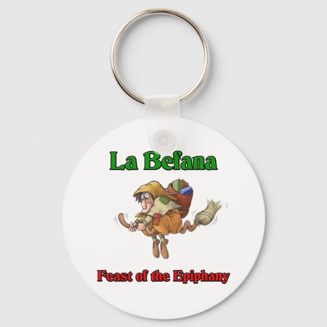 La Befana (Christmas Witch) Feast of the Epiphany. Key Ring (Front)
