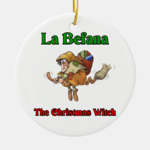 La Befana The Christmas Witch.. Ceramic Tree Decoration