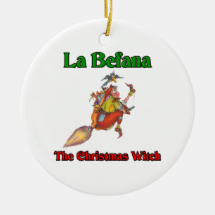 La Befana The Christmas Witch.. Ceramic Tree Decoration