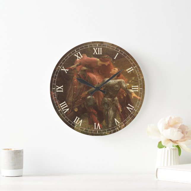 La Belle Dame sans Merci by Sir Frank Dicksee Large Clock (Home)