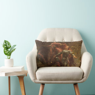 La Belle Dame sans Merci by Sir Frank Dicksee Lumbar Cushion