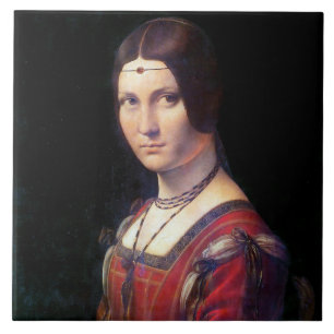 La Belle Ferronniere, Leonardo da Vinci Ceramic Tile