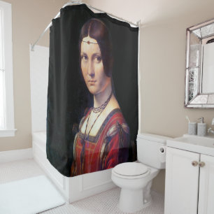 La Belle Ferronniere, Leonardo da Vinci Shower Curtain