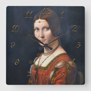 La Belle Ferronniere  Square Wall Clock