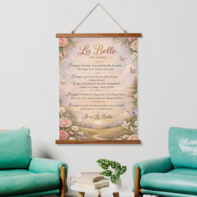 La Belle (Un poème) on Wooden Tapestry (Living Room)
