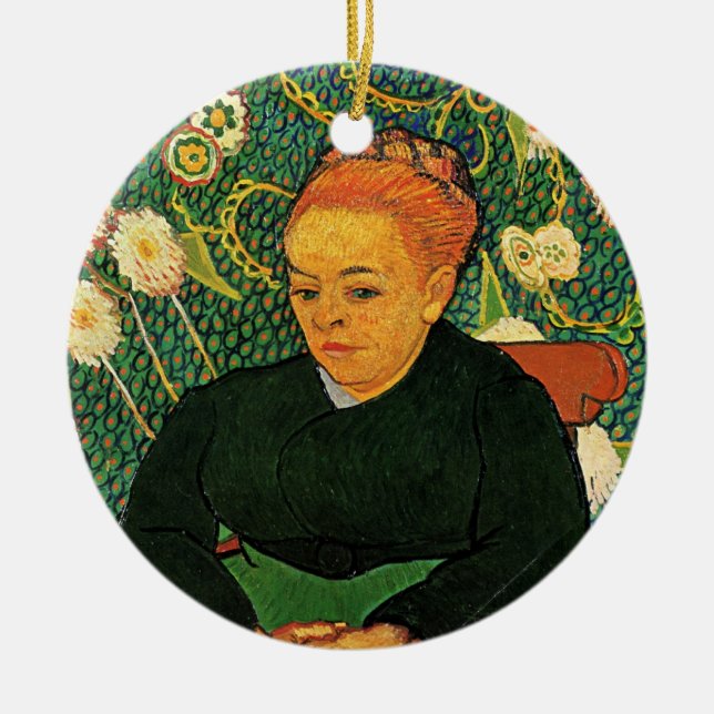 La Berceuse (Augustine Roulin) by Vincent van Gogh Ceramic Tree Decoration (Front)