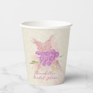 La Boca Golden blush bow rose bouquet Paper Cup