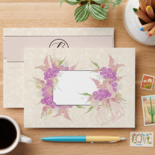 La Boca Golden blush Sheer bow-Monogram Envelope