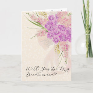 La Boca Golden Bow and Bouquet Will You Be My… Card