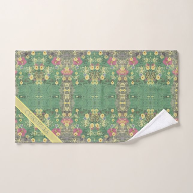 La Boca Monogram Floral Tea Hand Towel (Hand Towel)